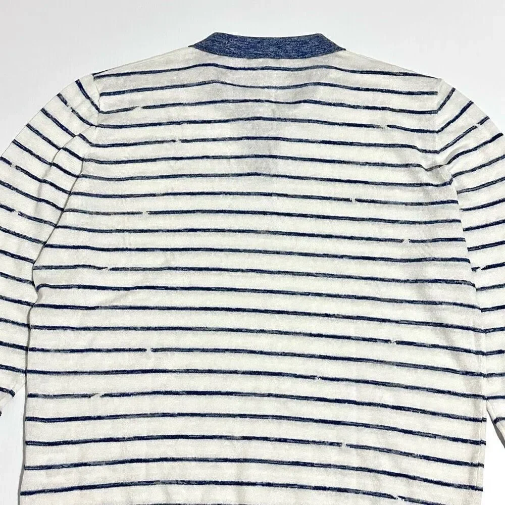 NWT Peter Millar Triste Linen Silk Wool Collar Sweater XL  Preppy Golf